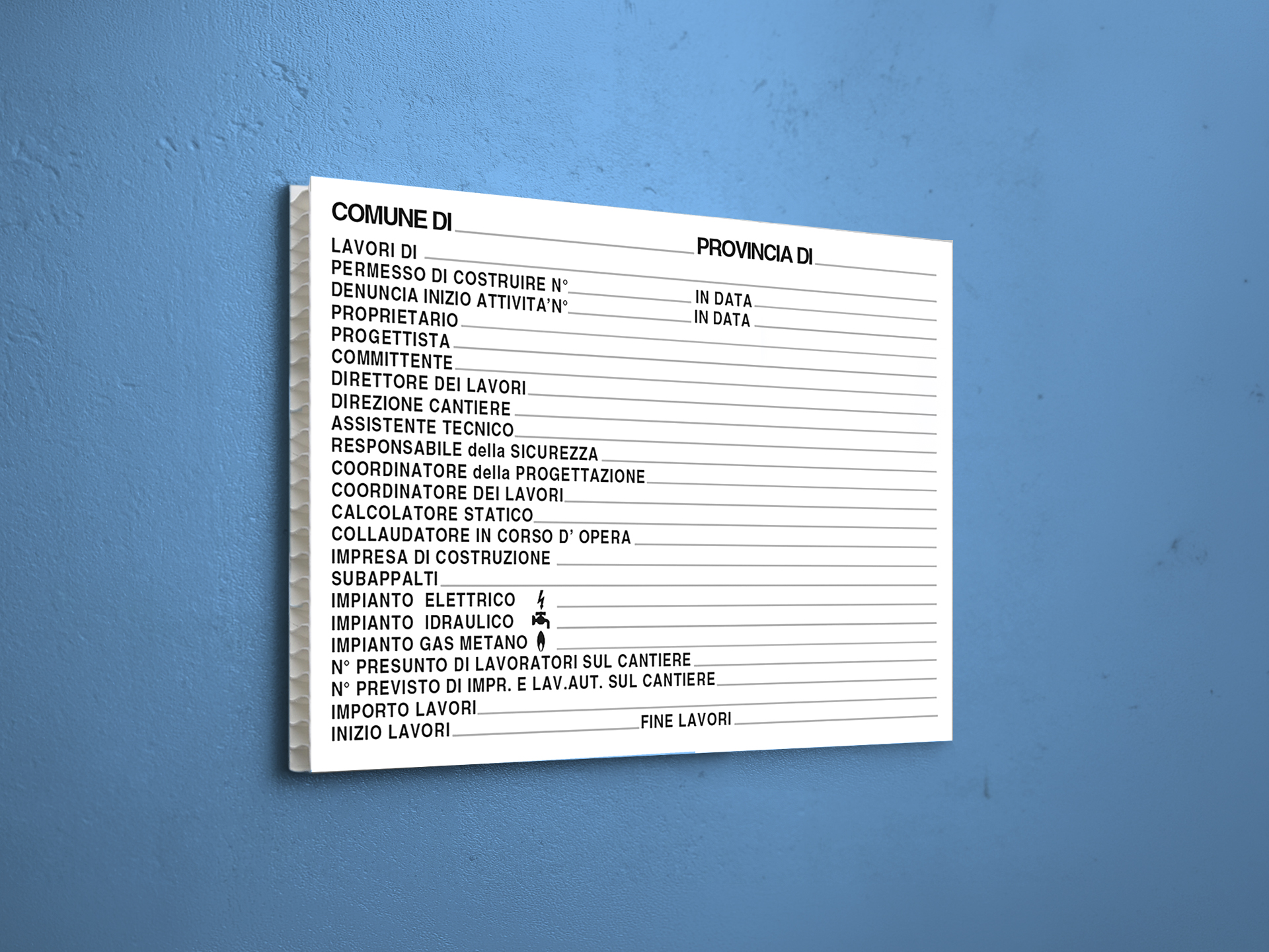 Polionda bianco con stampa diretta uv in esacromia per cantieri